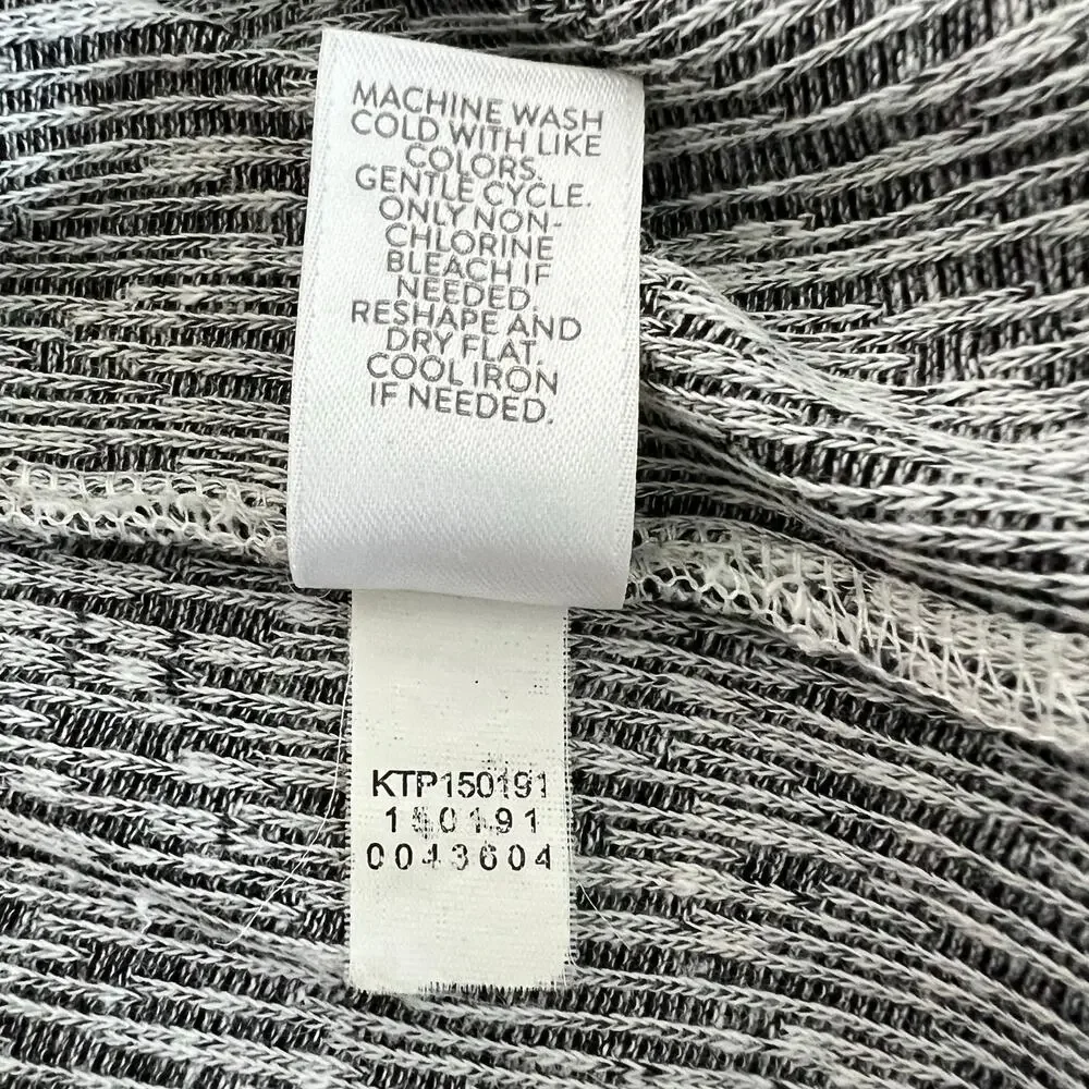 J Jill Pure Jill Tunic Womens Sz M Linen Blend Knit Gray Heather 3/4 Sleeve - Picture 7 of 8